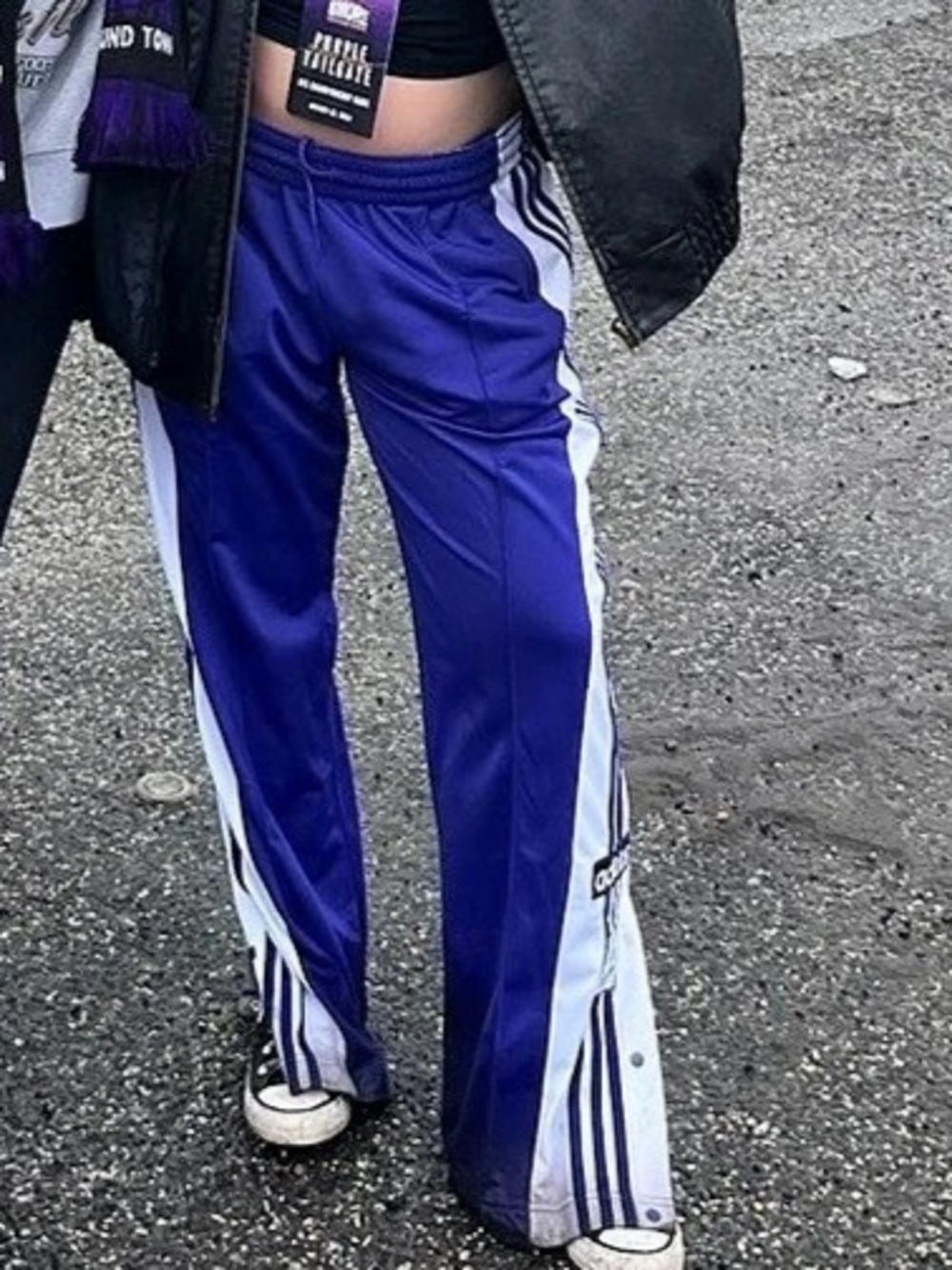 Men’s adidas Adicolor Classics Adibreak Pants Track Pants Purple & White